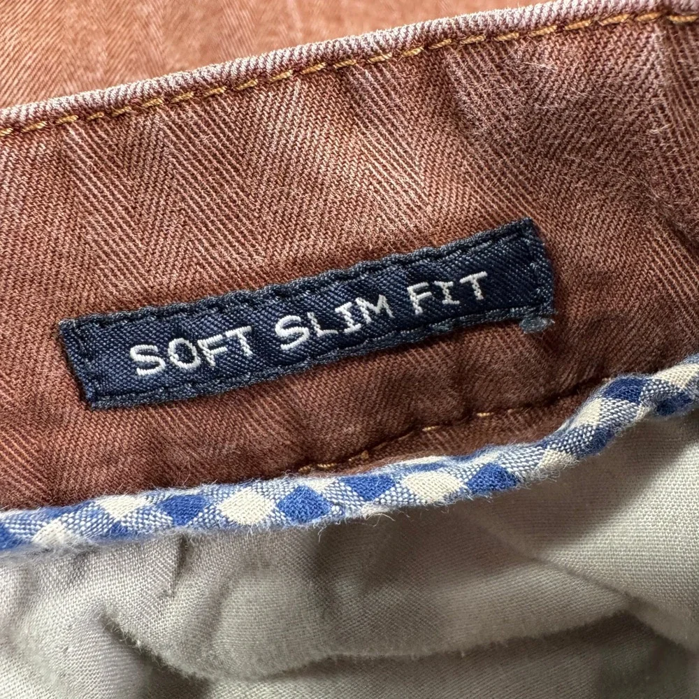 VTG Navigare Men's Pants Soft Slim Fit Brown Size 50 32(?) Italy Limited Retro